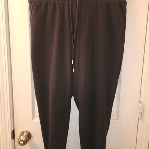 Auden Women’s Black Cotton XL Jogger Sweatpants with Pockets and Cuffed Legs